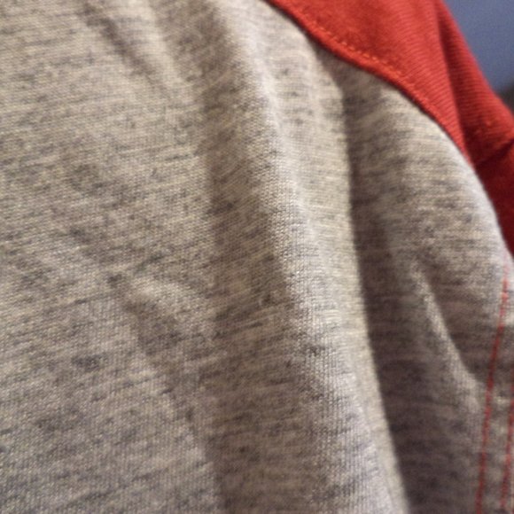 NIKE Dri-Fit Baseball SHORT SLEEVE SHIRT - 3 BUTTON CLOSURE - Grey + Red   Large - Picture 7 of 11